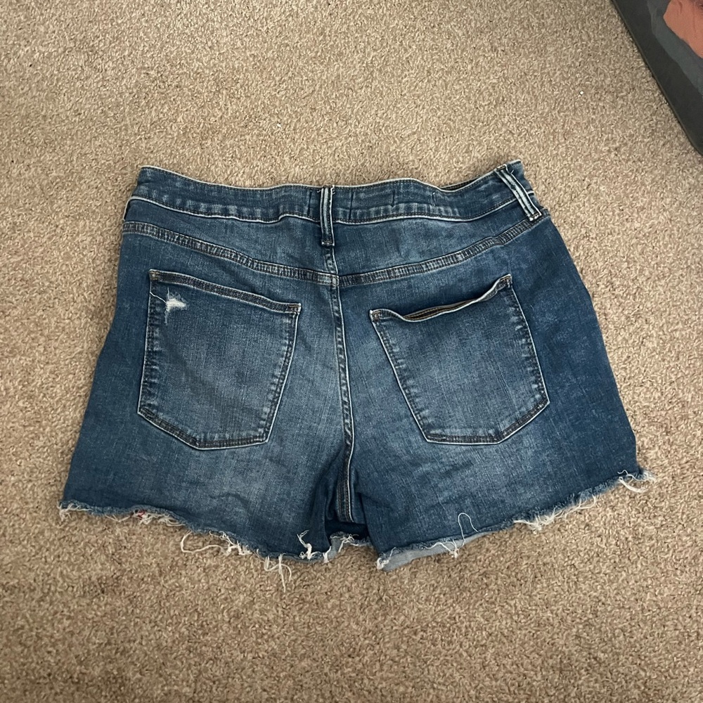 Women's Blue Denim Shorts - Picture 7 of 8